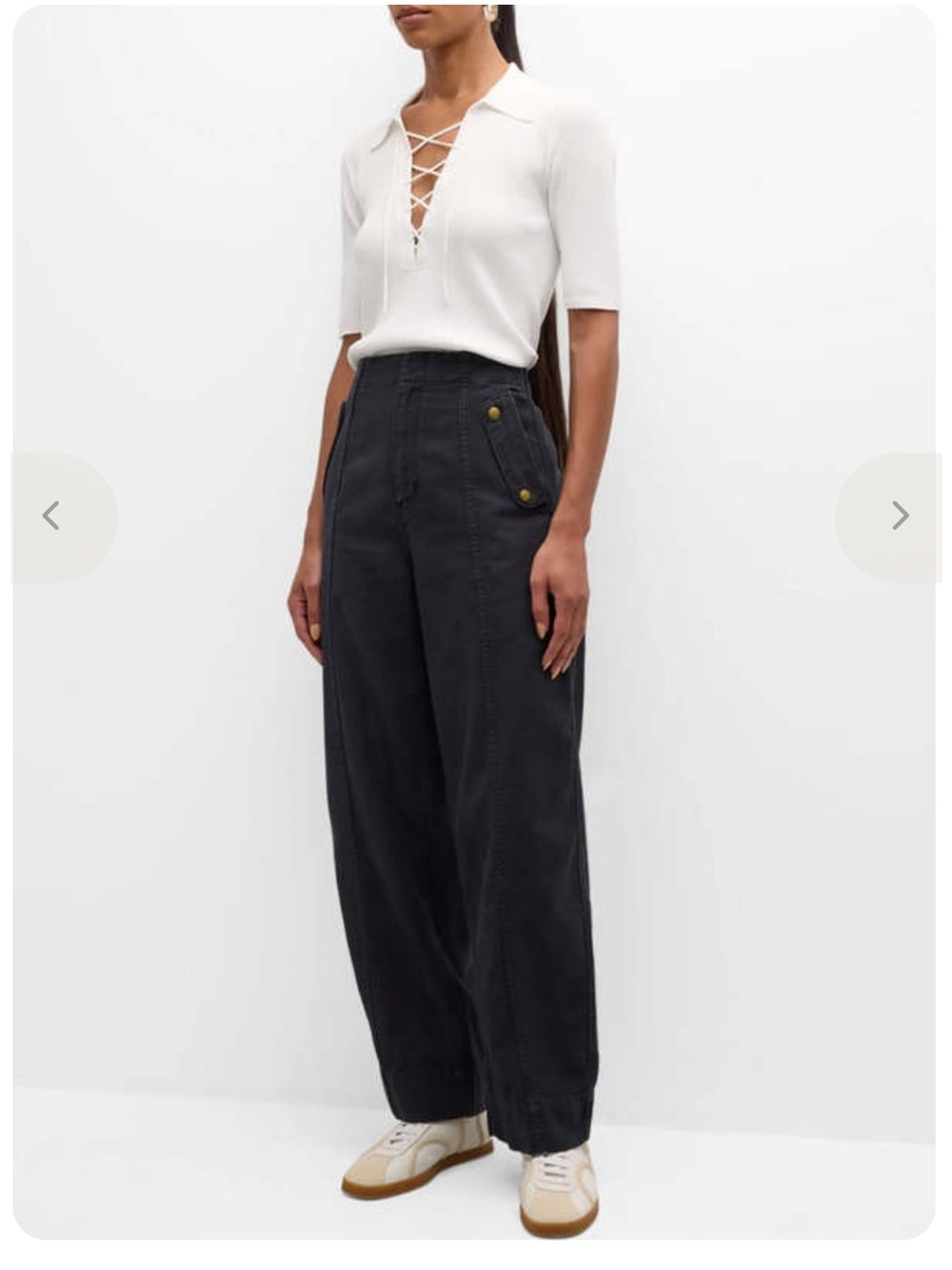 Frame Utility Barrel Pant in Black